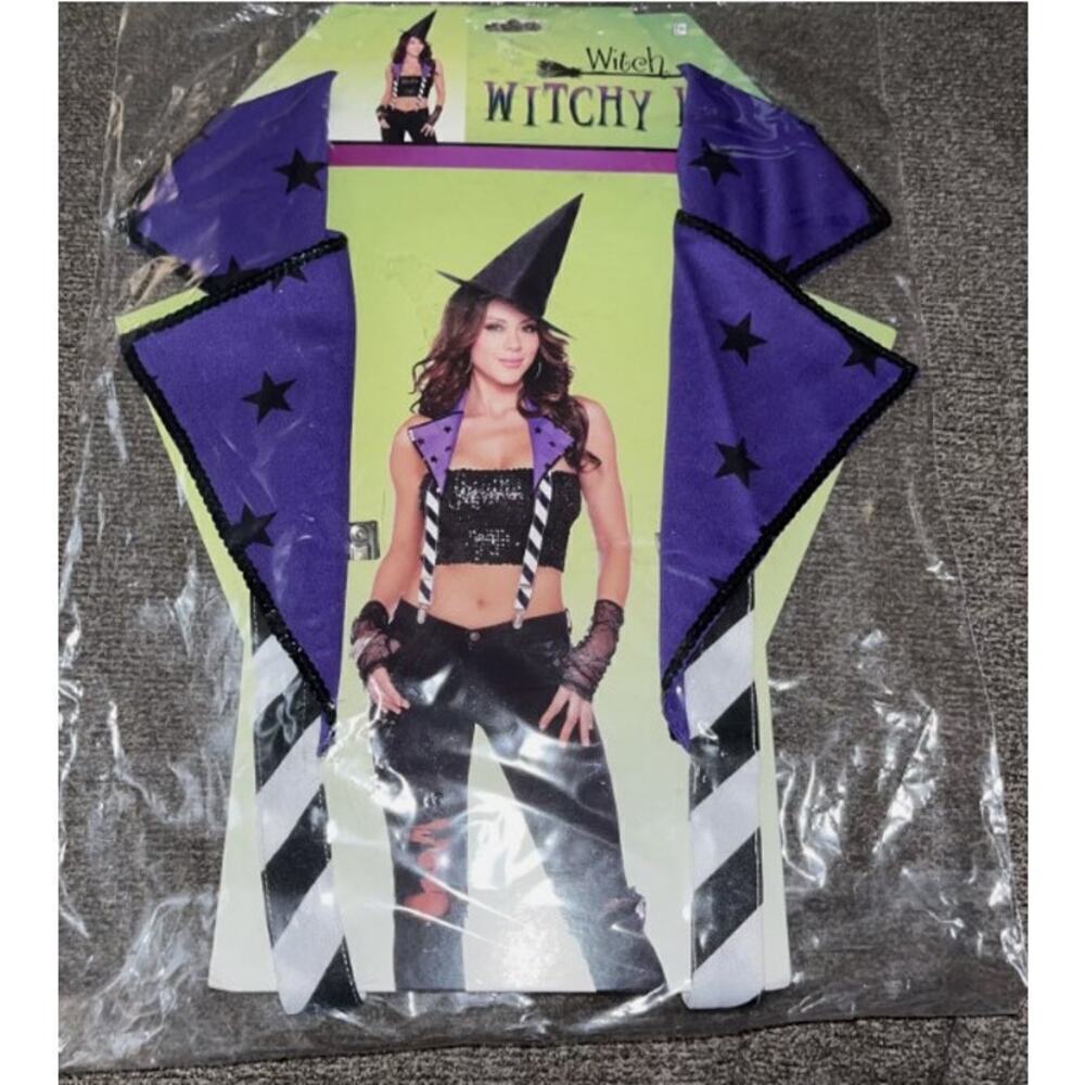 New Witch Witchy Suspenders Halloween Costume Adults One Size